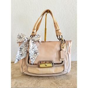 Coach Kristin spectator croc Leather Hobo Shoulder Bag Handbag tote 16810